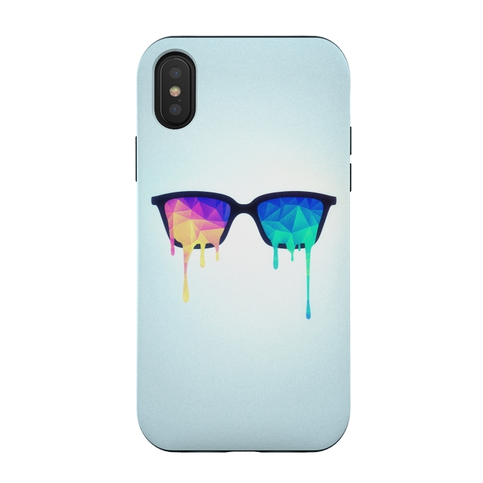 iPhone Xs / X StrongFit Psychedelic Nerd Glasses with Melting lsdtrippy by Philipp Rietz