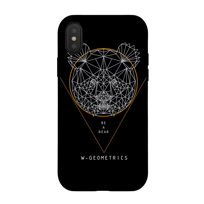 iPhone Xs / X StrongFit Bear Black by W-Geometrics