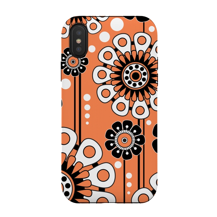 iPhone Xs / X StrongFit Orange Flowers by Shelly Bremmer