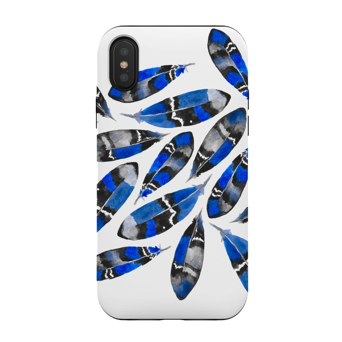 iPhone Xs / X StrongFit Northern Feather Blue by Amaya Brydon