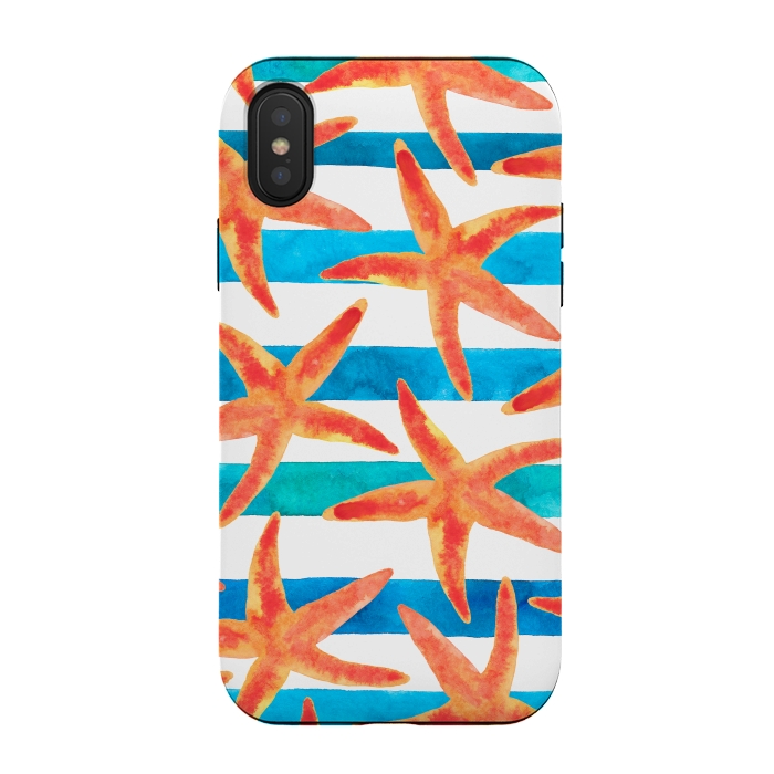 iPhone Xs / X StrongFit Starfish Tropics by Amaya Brydon