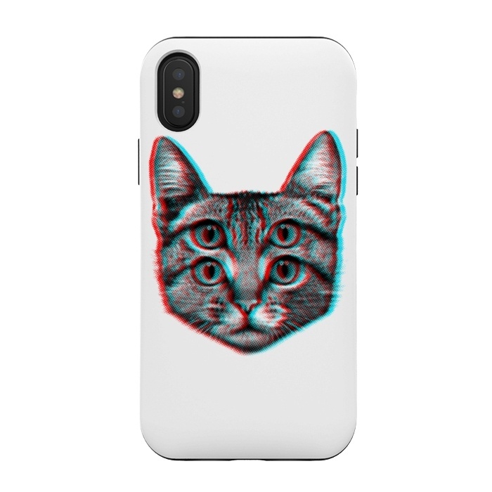 iPhone Xs / X StrongFit 3D Cat by Mitxel Gonzalez