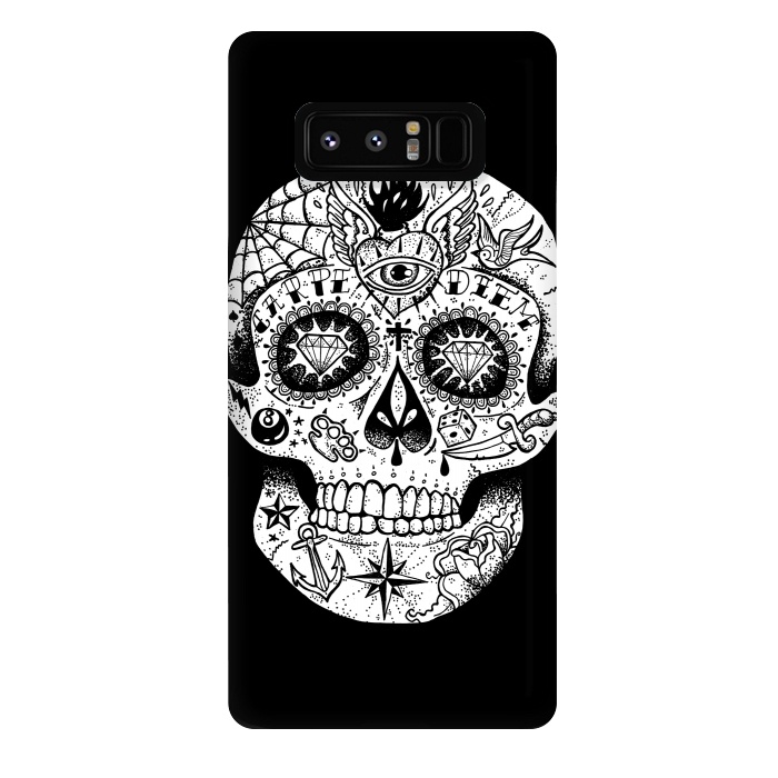 Galaxy Note 8 StrongFit Tattooed Skull by Mitxel Gonzalez