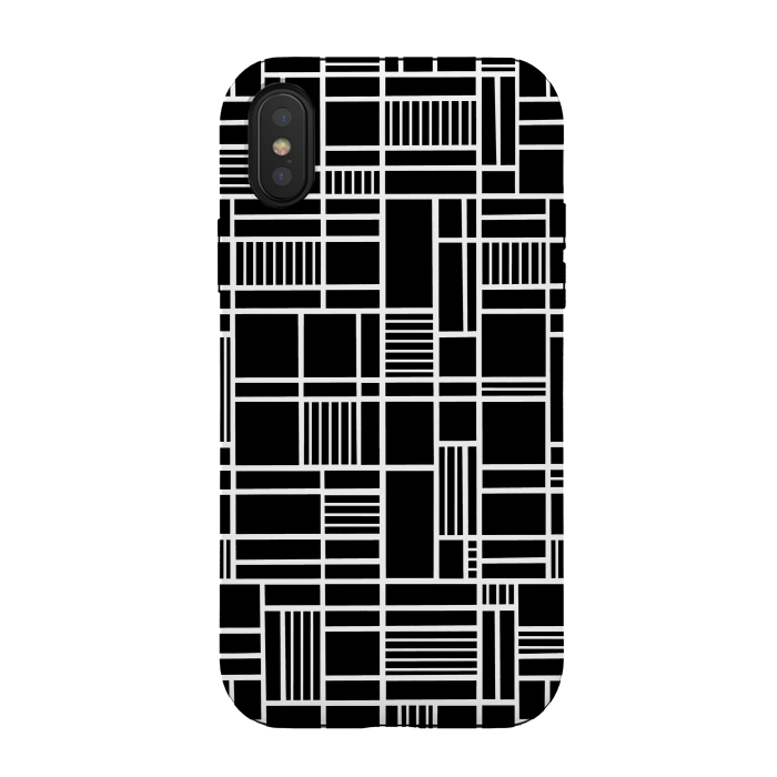 iPhone Xs / X StrongFit Map Outline Black 45 White by Project M