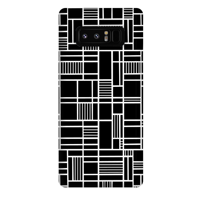Galaxy Note 8 StrongFit Map Outline Black 45 White by Project M