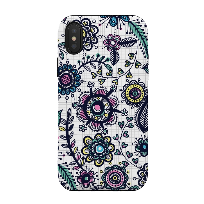 iPhone Xs / X StrongFit linea floral by Laura Grant
