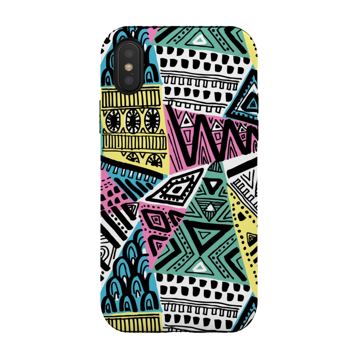 iPhone Xs / X StrongFit Tribal triangles by Laura Grant