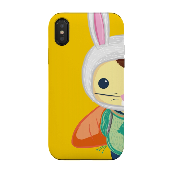 iPhone Xs / X StrongFit Little Bunny by Alejandro Orjuela
