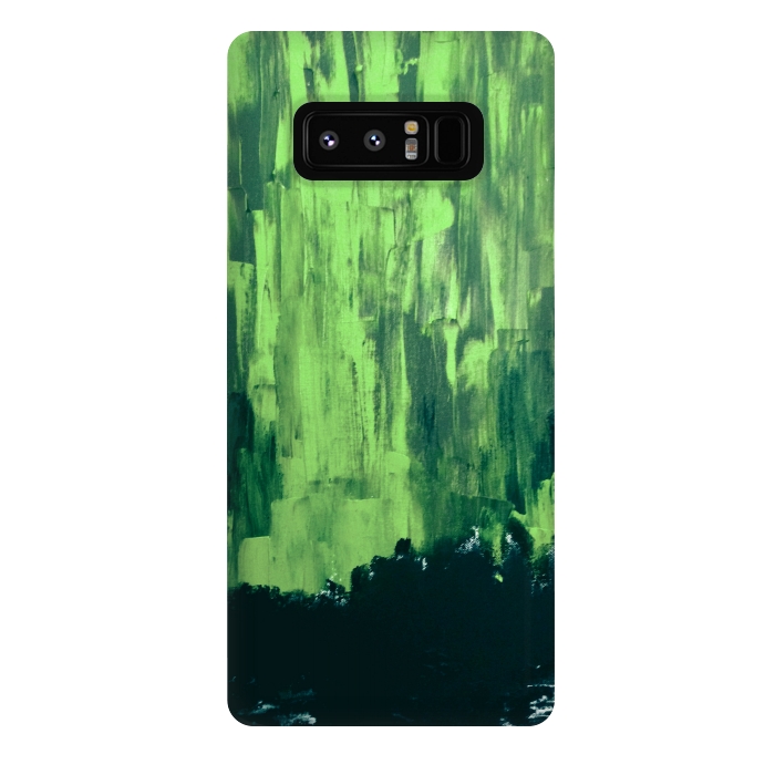 Galaxy Note 8 StrongFit Lime Green Northern Lights by ANoelleJay