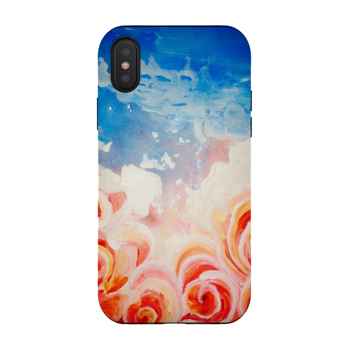 iPhone Xs / X StrongFit Peachy Roses by ANoelleJay