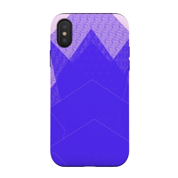 iPhone Xs / X StrongFit Sunset Mountain Blue by ANoelleJay
