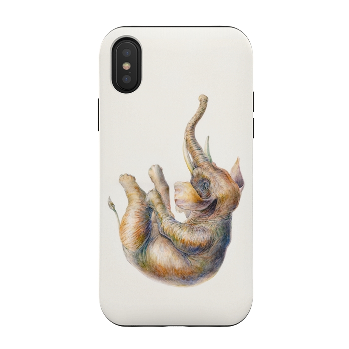 iPhone Xs / X StrongFit Falling Elephant by Brandon Keehner
