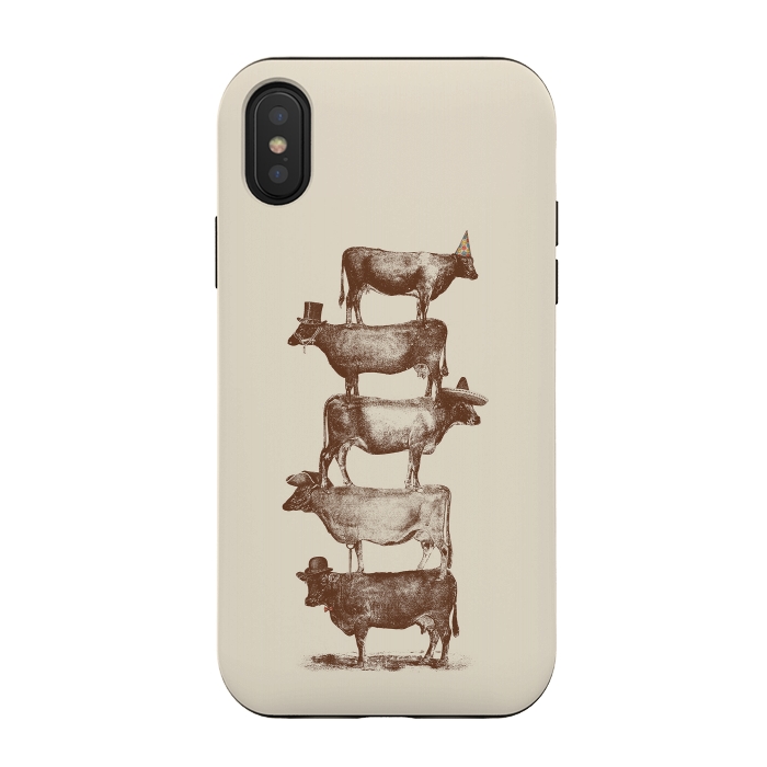 iPhone Xs / X StrongFit Cow Cow Nuts by Florent Bodart