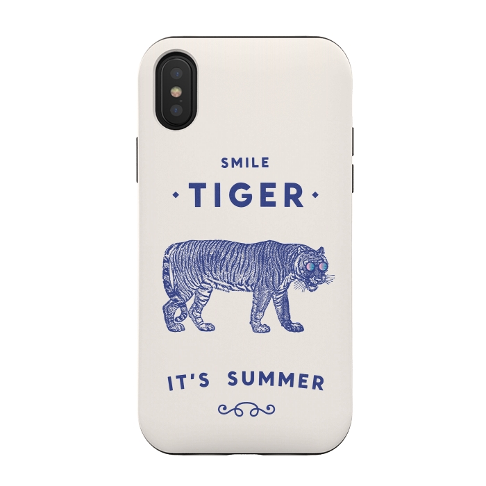 iPhone Xs / X StrongFit Smile Tiger main by Florent Bodart