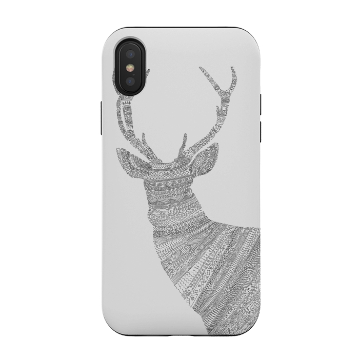 iPhone Xs / X StrongFit Stag Grey Poster grey by Florent Bodart