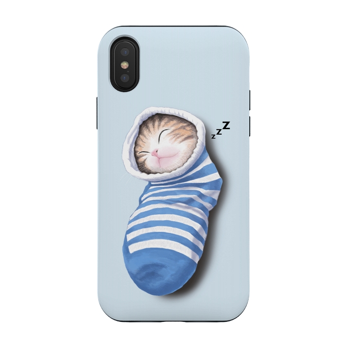iPhone Xs / X StrongFit Cat in The Sock by Tummeow