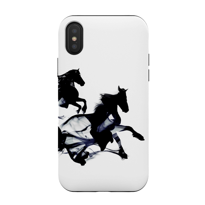 iPhone Xs / X StrongFit Black Horses by Róbert Farkas