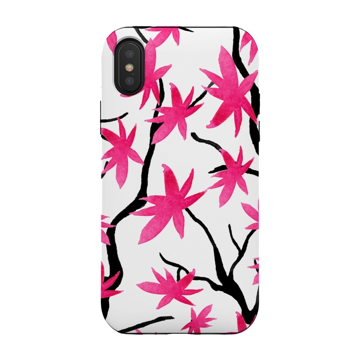 iPhone Xs / X StrongFit Pink Blossoms by Amaya Brydon