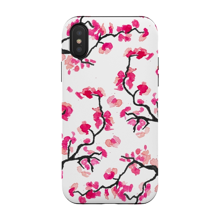 iPhone Xs / X StrongFit Japanese Cherry Blossoms by Amaya Brydon