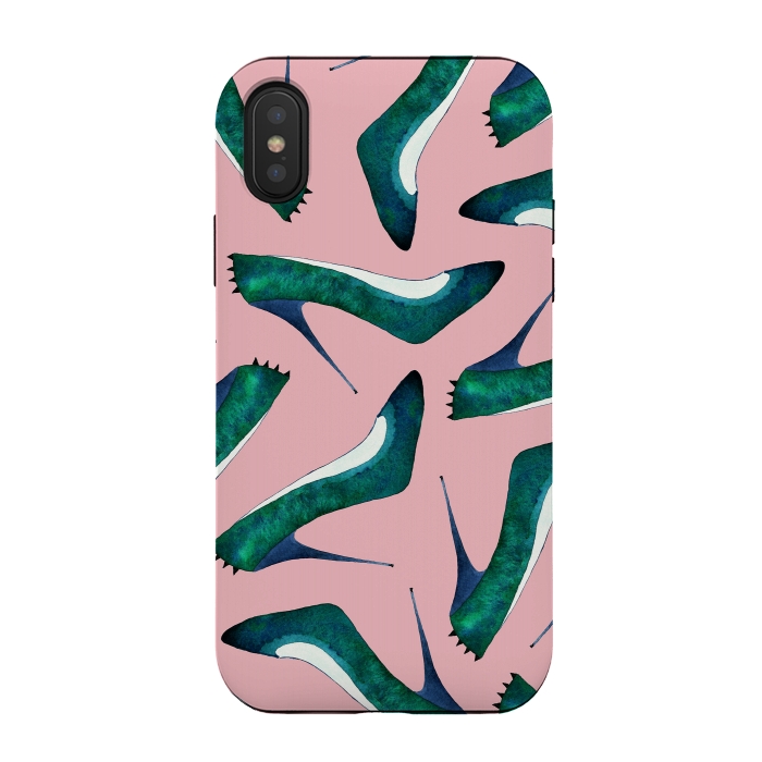 iPhone Xs / X StrongFit Green With Envy Pink by Amaya Brydon