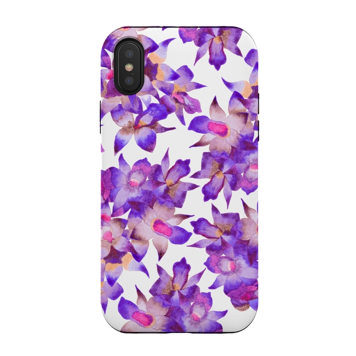 iPhone Xs / X StrongFit Vintage Floral Violet by Amaya Brydon