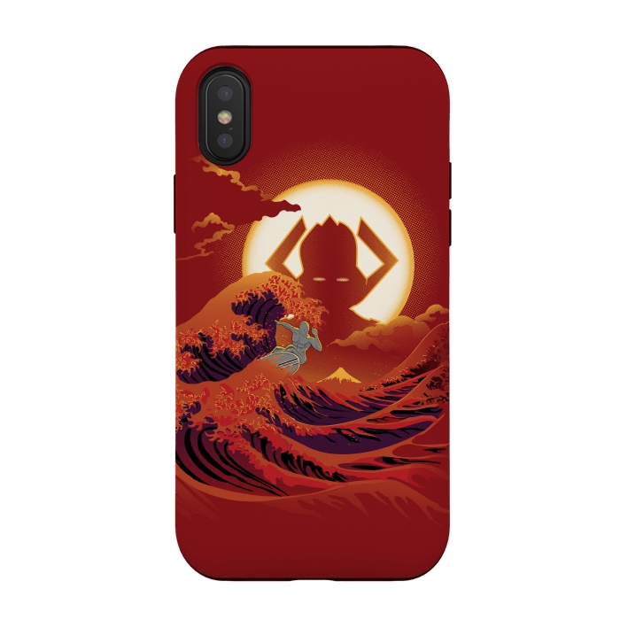 iPhone Xs / X StrongFit Surfing with the Alien by Samiel Art