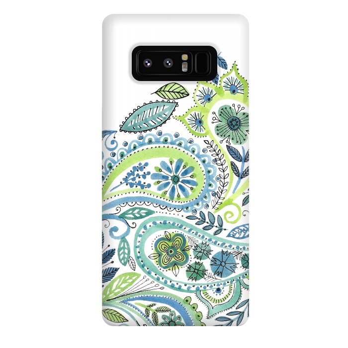 Galaxy Note 8 StrongFit Watercolour Paisley by Laura Grant