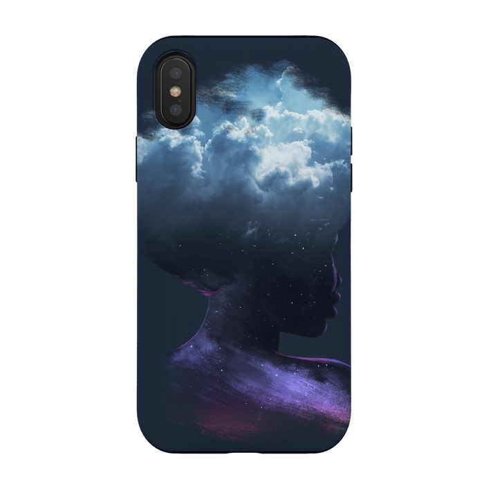 iPhone Xs / X StrongFit HEAD ON THE CLOUDS by Ilustrata