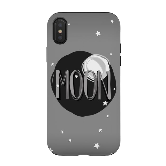iPhone Xs / X StrongFit Bright Moon & Stars by Dellán