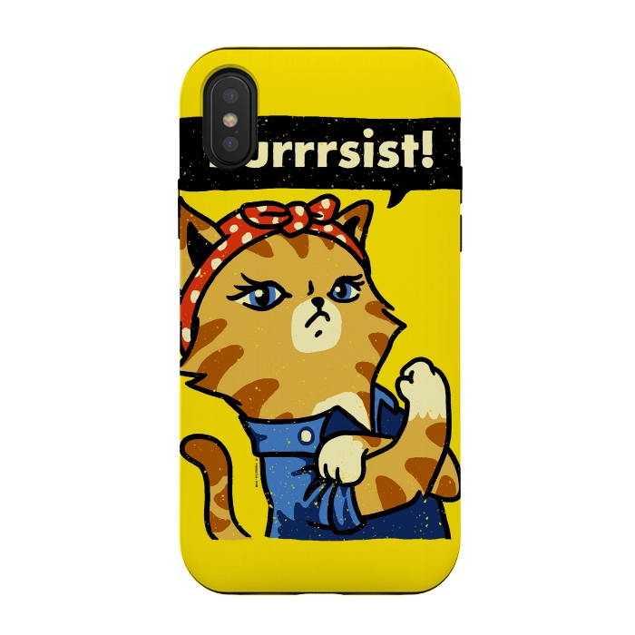 iPhone Xs / X StrongFit Purrrsist! by Vó Maria