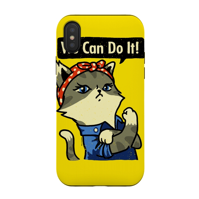 iPhone Xs / X StrongFit We Can Do It! Purrrsist! by Vó Maria