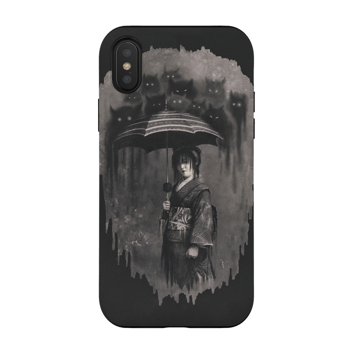 iPhone Xs / X StrongFit Lady Rain by 38 Sunsets