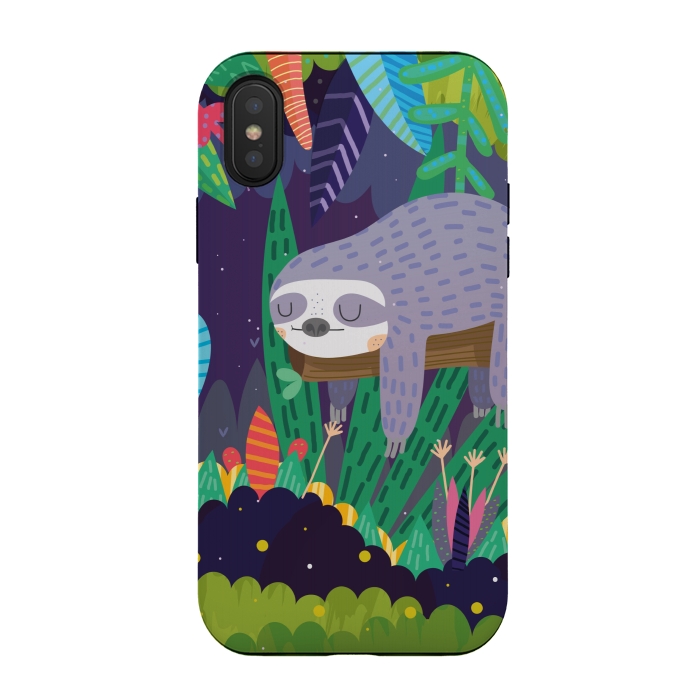 iPhone Xs / X StrongFit Sloth in nature by Maria Jose Da Luz