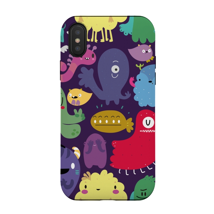 iPhone Xs / X StrongFit Colorful monsters by Maria Jose Da Luz