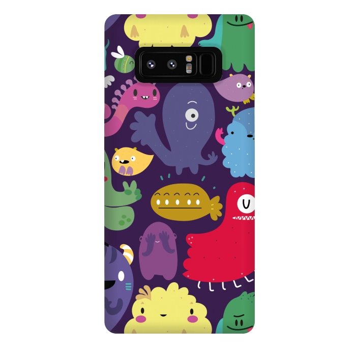 Galaxy Note 8 StrongFit Colorful monsters by Maria Jose Da Luz