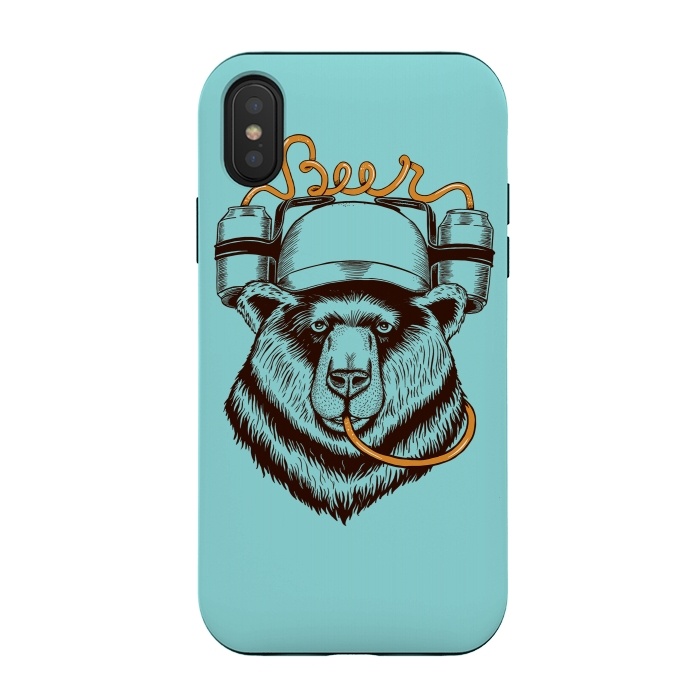 iPhone Xs / X StrongFit BEAR LOVE BEER by Coffee Man