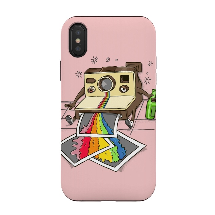 iPhone Xs / X StrongFit DRUNK CAMERA ROSE by Coffee Man