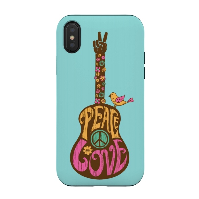 iPhone Xs / X StrongFit Peace and love by Coffee Man