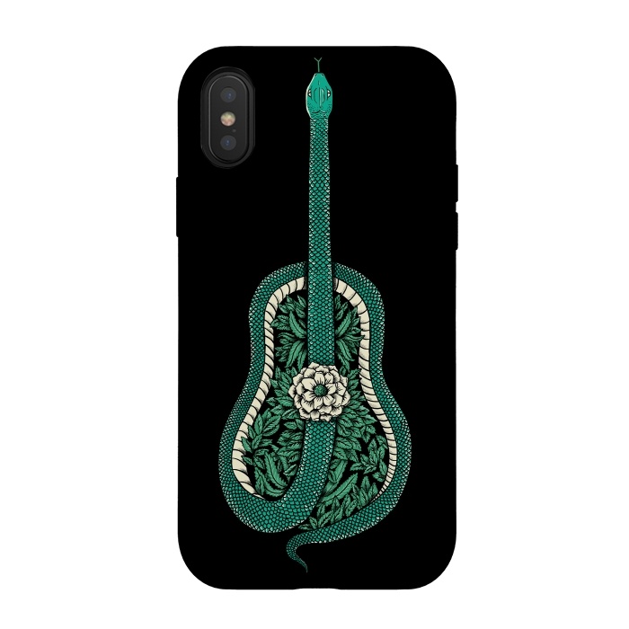 iPhone Xs / X StrongFit Snake Guitar by Coffee Man