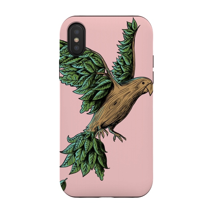 iPhone Xs / X StrongFit Wood Bird by Coffee Man