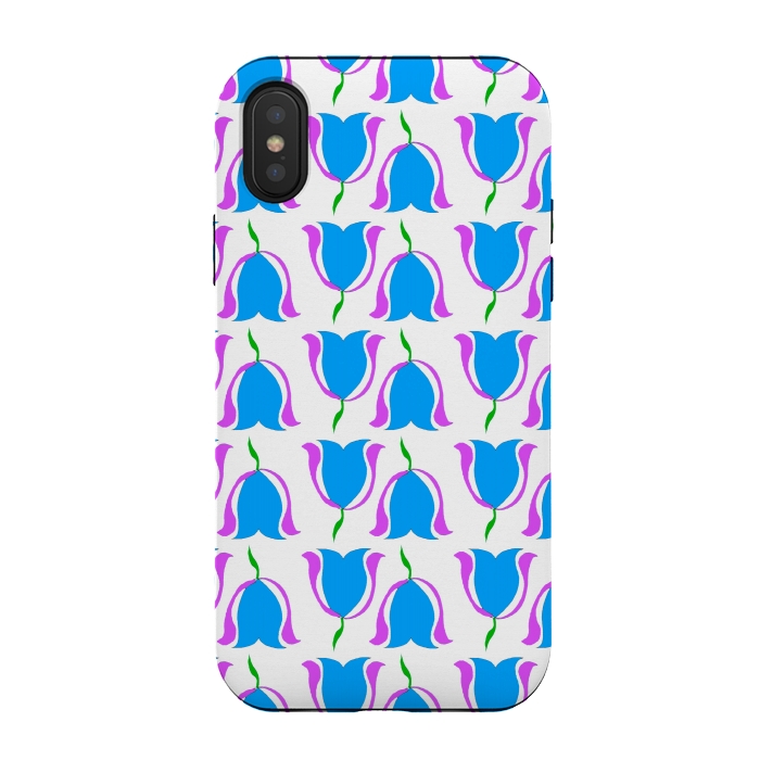 iPhone Xs / X StrongFit Tulip Love Blue by Bettie * Blue