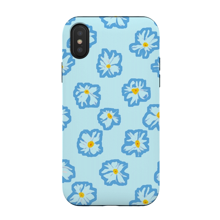 iPhone Xs / X StrongFit Happy Daysies by Bettie * Blue