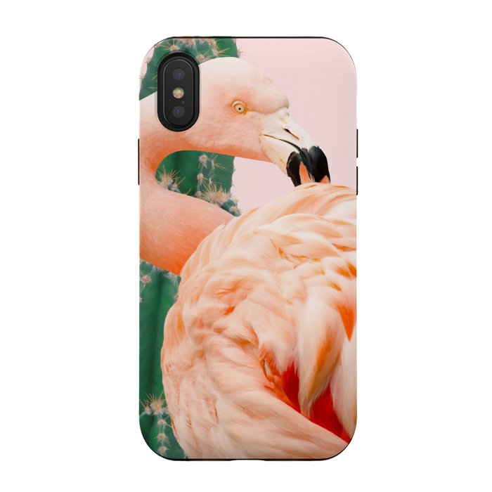 iPhone Xs / X StrongFit Flamingo & Cactus by Uma Prabhakar Gokhale