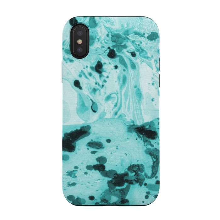 iPhone Xs / X StrongFit Turquoise Marble by Laura Grant