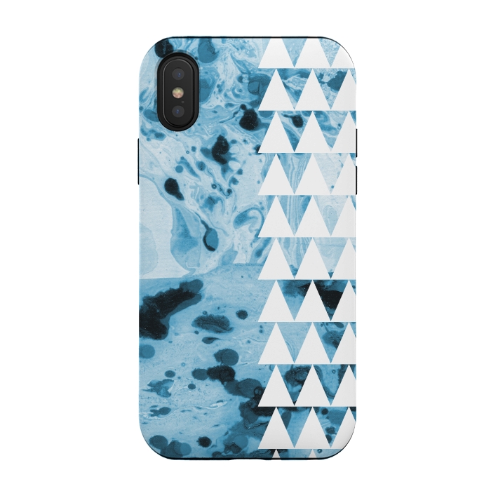iPhone Xs / X StrongFit Marble triangles by Laura Grant