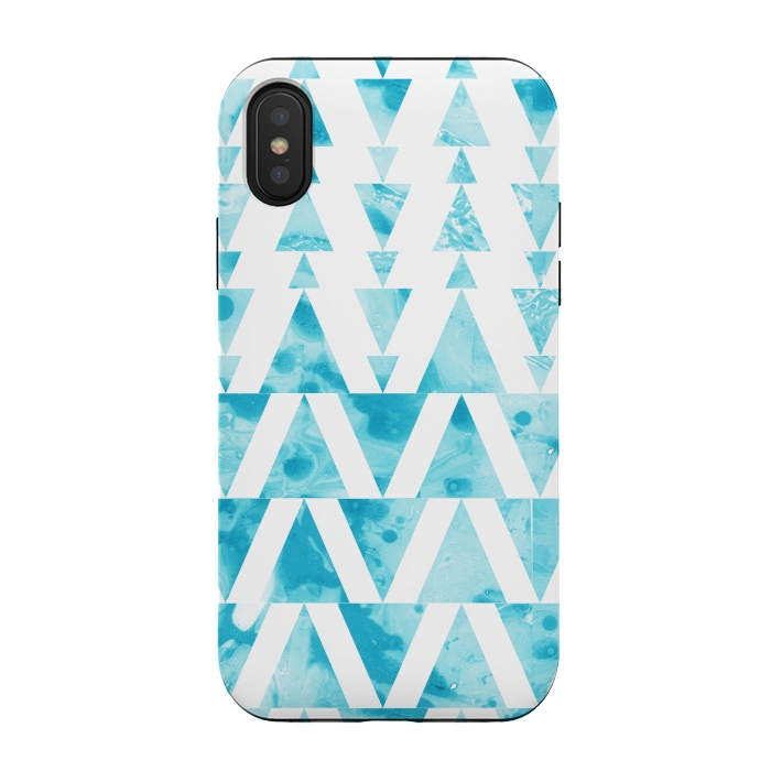 iPhone Xs / X StrongFit Marble triangles 2 by Laura Grant