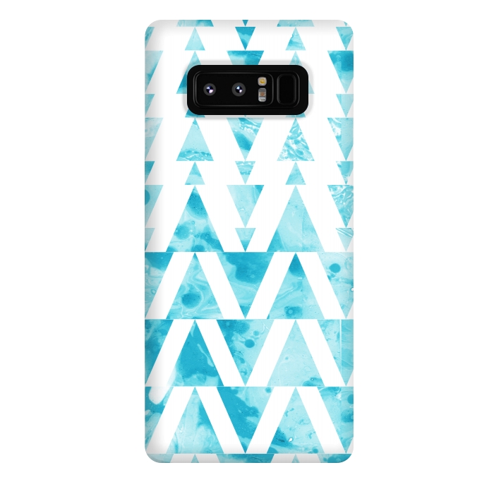 Galaxy Note 8 StrongFit Marble triangles 2 by Laura Grant