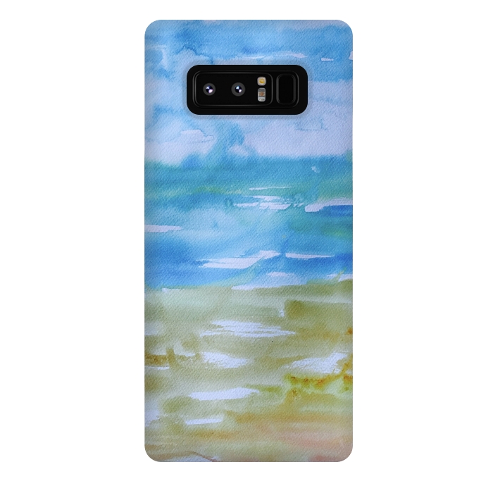 Galaxy Note 8 StrongFit Miami Beach Watercolor #1 by ANoelleJay