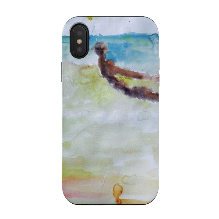 iPhone Xs / X StrongFit Miami Beach Watercolor #3 by ANoelleJay