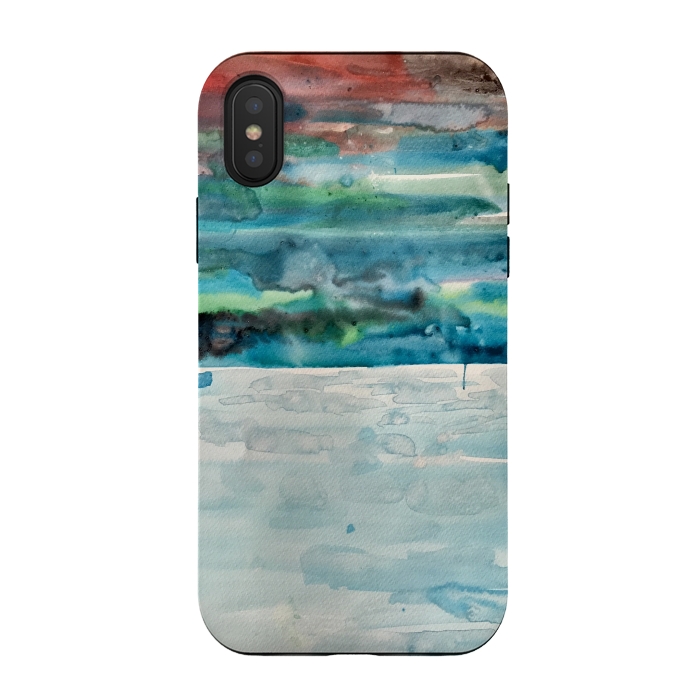 iPhone Xs / X StrongFit Miami Beach Watercolor #5 by ANoelleJay